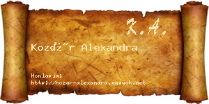 Kozár Alexandra névjegykártya
