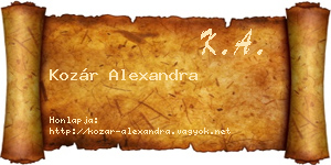 Kozár Alexandra névjegykártya