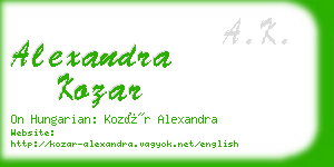 alexandra kozar business card